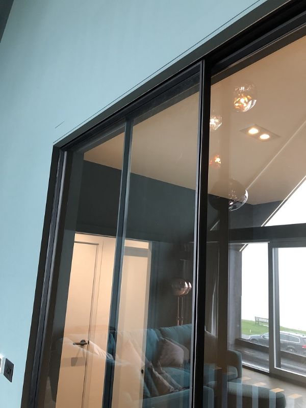 Garofoli G-LIKE In Niche Sliding Doors Black Frame & Profile Fume Transparent Glass